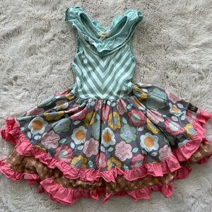 Matilda Jane Happy and Free Teal and Pink Floral Kids Dress